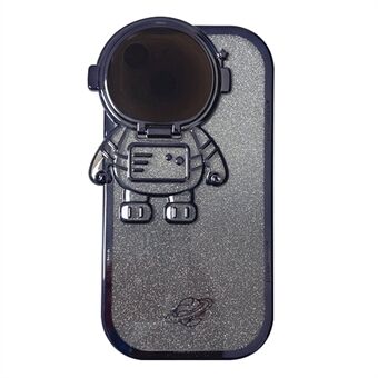 Iskunkestävä kotelo iPhone 13:lle 6,1 tuuman Spaceman Glitter Design Galvanointikotelo Pudotusta estävä TPU-puhelimen kuori ja linssin suojus