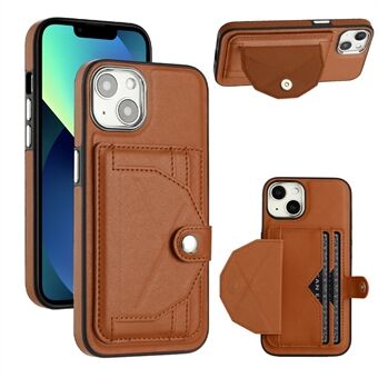 YB Leather Coating Series-4 -puhelimen seisontakotelo iPhone 13:lle, PU-nahkapäällysteinen TPU-suojus korttipaikoilla