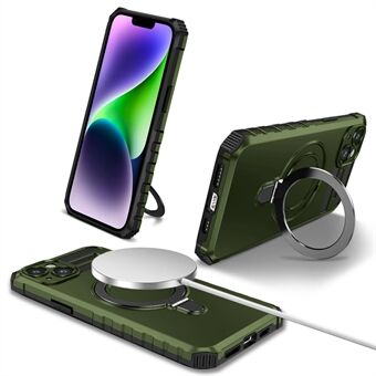 Yhteensopiva MagSafe Charger -puhelimen suojakuoren kanssa iPhone 13:lle 6,1 tuuman TPU+PC Matte Kickstand Case