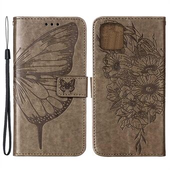 Täysi suojaava painatus Butterfly Flower Pattern Lompakkojalusta Stand puhelinkotelo iPhone 13 Pro 6,1 tuumalle