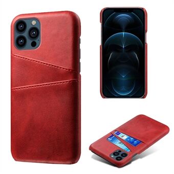 KSQ Leather Hardcover iPhone 13 Prolle korttitelineillä - Red