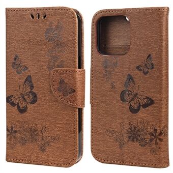 Lompakon nahkakotelo painatus Butterfly Flower -puhelinkotelo Stand iPhone 13 Pro 6,1 tuumaa