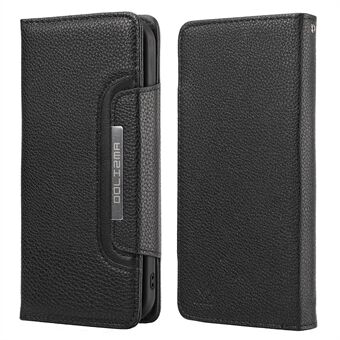 Irrotettava 2-in-1 Litchi Texture Wallet Stand Design -nahkakotelo TPU-puhelinkuorella iPhone 13 Pro - Black