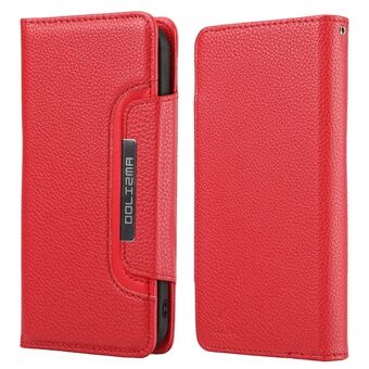 Irrotettava 2-in-1 Litchi Texture Wallet Stand Design -nahkakotelo TPU-puhelinkuorella iPhone 13 Pro - Red