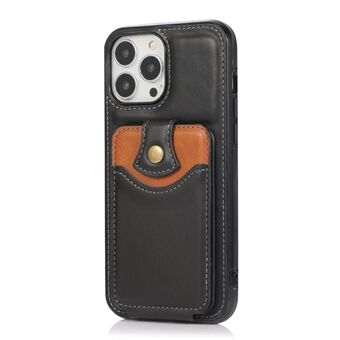 Classic herkkä nahka pystysuora Flip Card Pocket Design -puhelinkotelo jalustalla iPhone 13 Pro 6,1 tuumaa