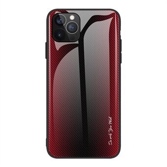 Hiilikuiturakenne Design Karkaistu lasi Takaosa + TPU Edge Hybrid -matkapuhelinkotelo iPhone 13 Pro - Red