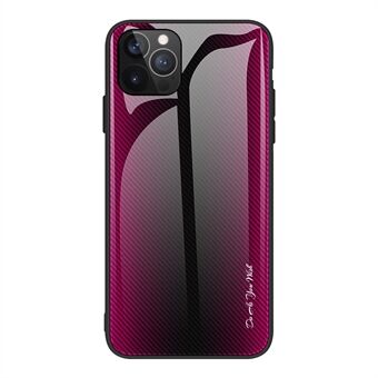 Hiilikuiturakenne Design Karkaistu lasi Takaosa + TPU Edge Hybrid -matkapuhelinkotelo iPhone 13 Pro - Rose