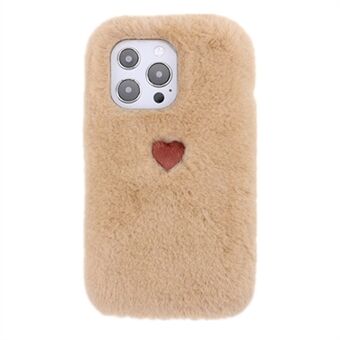 Love Heart Design Fluffy Pehmo TPU-kotelon suojakuori iPhone 13 Pro 6,1 tuumaa