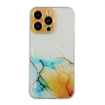 Värikäs kohokuvioitu marmorikuviotulostus vapaasti kierretty TPU tarkka leikattu puhelimen suojakuori iPhone 13 Pro 6,1 tuumaa