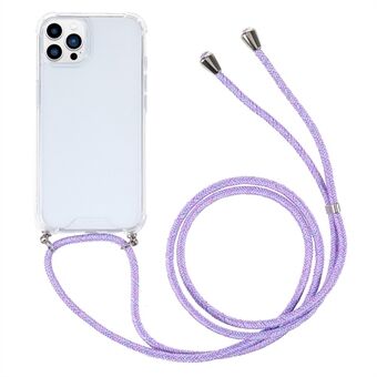 Akryyli takapaneeli + TPU-puskuri, kristallinkirkas suojaava puhelinkuoren suojus kaulanauhalla iPhone 13 Pro 6,1 tuumalle