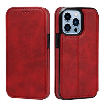 Jazz-sarjan PU-nahka + TPU-magneettinen automaattisesti imeytyvä Stand puhelimen suojakuori korttitelineellä iPhone 13 Pro - Red