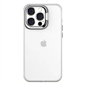 MOCOLO K20 Lens Frame Kickstand Matte Läpikuultava Putoamista estävä Skin Touch PC+TPU-kotelo iPhone 13 Pro 6,1 tuumaa
