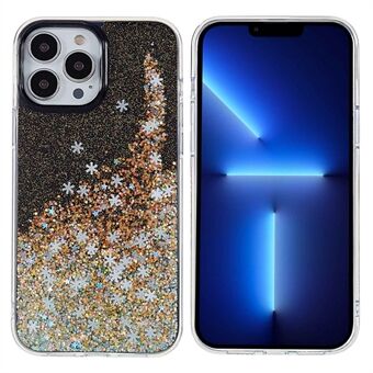 DFANS For iPhone 13 Pro 6.1 inch Snowflake Glittery Powder Protective Cover Hard PC + Soft TPU Phone Case