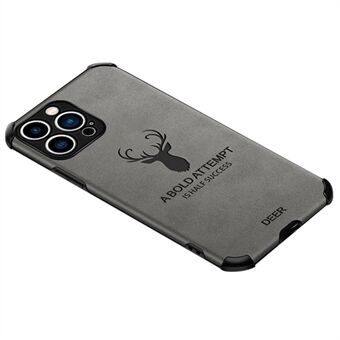 IPhone 13 Pro 6,1 tuuman neljän kulman pudotuksenkestävä kangasrakennekotelo Kulutusta kestävä peurakuvio painatus Nahkapäällysteinen TPU-puhelimen suoja