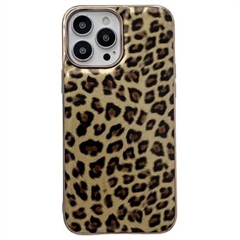 IPhone 13 Pro 6,1 tuuman galvanoitu nahkapäällysteinen TPU-takakotelo Leopard-kuvioinen suojakuori