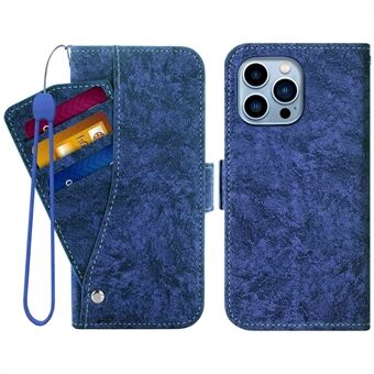 IPhone 13 Pro 6,1 tuuman PU-nahka vesimustemaalaus Tekstuuri Puhelinkotelo Pyörivä korttipaikat Stand Lompakko Folio Flip Cover