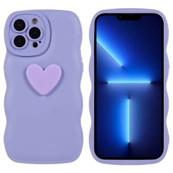 IPhone 13 Pro 6,1 tuuman Love Heart Shape Design -puhelinkotelo Pehmeä TPU Wavy Edge Iskunkestävä ilmatyynyn päällinen