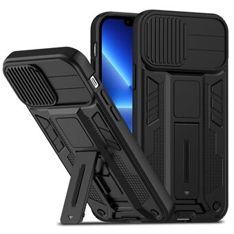 IPhone 13 Pro 6,1 tuuman kova PC Pehmeä TPU 2 Layer Case Kickstand Scratch puhelimen suojus liukukameran suojus