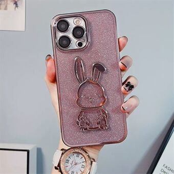 IPhone 13 Pro 6,1 tuuman Cute Rabbit Glitter Galvanoitu takakuori Täysi kameran linssisuojaus Pehmeä TPU Scratch puhelimen kansi