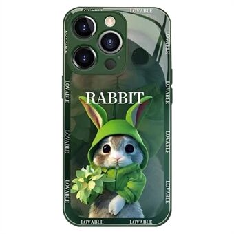 IPhone 13 Pro 6,1 tuuman söpö sarjakuva Rabbit puhelimen takakansi iskunkestävä karkaistu lasi + TPU suojakotelo