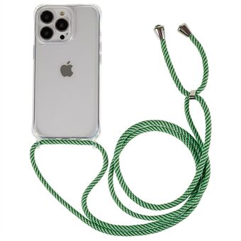 Kirkas takakuori iPhone 13 Pro 6,1 tuumaa, TPU+akryyli putoamisen estävä puhelimen suojus kaulanauhalla