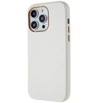 PU-nahkapäällysteinen PC-puhelinkotelo iPhone 13 Pro 6,1 tuumaa, Litchi Texture -pudotussuoja Takakansi