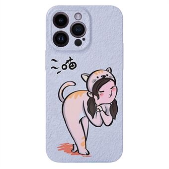 Sarjakuva Cat Girl / Dog Boy -kotelo iPhone 13 Pro , 6,1 tuuman kova PC-kuviotulostus parin puhelimen kansi