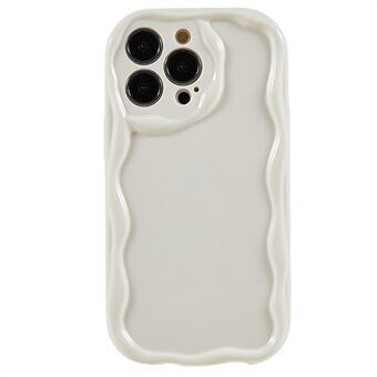 IPhone 13 Pro 6,1 tuuman Glossy Wave Design Pehmeä TPU-kuori, pudotuksenkestävä puhelinkotelo - valkoinen
