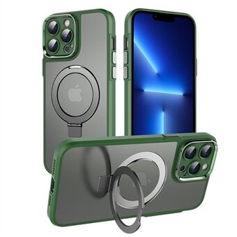 Ring Kickstand-puhelinkotelo iPhone 13 Pro , PC+TPU Mattamagneettinen puhelinkuori