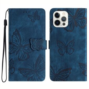 IPhone 13 Pro 6,1 tuuman PU-nahkainen Butterfly-painettu Stand lompakkokotelo Ihokosketuspuhelimen suojus