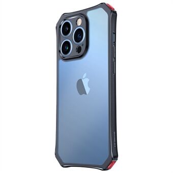 XUNDD takakuori iPhone 13 Pro 6,1 tuuman akryyli+TPU Iskunvaimennus neljän kulman turvatyynyn suojus - musta / laserrakenne