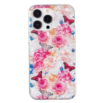 IPhone 13 Pro 6,1 tuuman IMD Marble Flower Anti-Drop Slim Case Shell Pattern TPU-puhelimen suoja