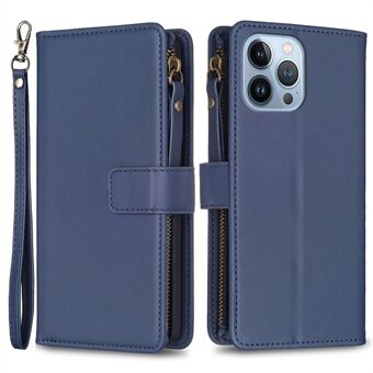 BF Style-19 vetoketjullinen tasku Stand iPhone 13 Pro , lompakko PU-nahka iskunkestävä puhelimen kansi