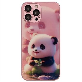 IPhone 13 Pro :lle Cute Panda Pattern Printing Karkaistu lasi + TPU-puhelinkotelo linssikalvolla