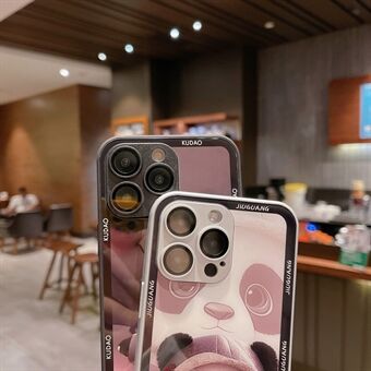 IPhone 13 Pro Panda Pattern -puhelinkotelolle karkaistu lasi + TPU-puhelimen suojus linssisuojalla