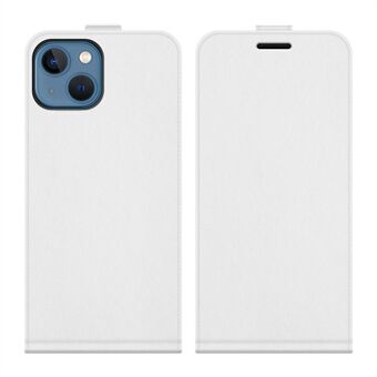 Crazy Horse Texture Pystysuuntainen Flip PU-nahkainen puhelinkotelo korttipaikalla iPhone 13 minille - White