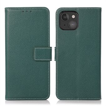 Pudotusta estävä Litchi Texture -nahkainen lompakon suojakuori iPhone 13 mini - Green