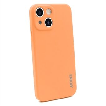 ENKAY Solid Color Tarkat reiät Avautuva Scratch Nestemäinen Silikoni Puhelimen suojakuori iPhone 13 minille 5,4 tuumaa