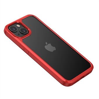 Pudotusta estävä Scratch kevyt ohut kirkas PC-taka + pehmeä TPU-runkoinen puhelimen kuori iPhone 13 mini - Red