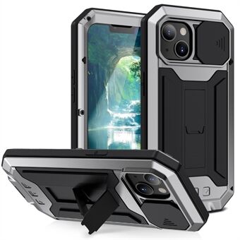 R-JUST Triple Protection Pölytiivis pudotuksenkestävä päivittäinen vedenpitävä puhelimen suojakuori Kickstand-kuori ja karkaistu lasi näytönsuoja iPhone 13 mini 5,4 tuumalle