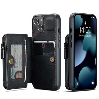 CASEME C20 -sarjan vetoketjutaskukorttipaikat Lompakko Design PU-nahka ja TPU-takakuori iPhone 13 minille 5,4 tuumaa