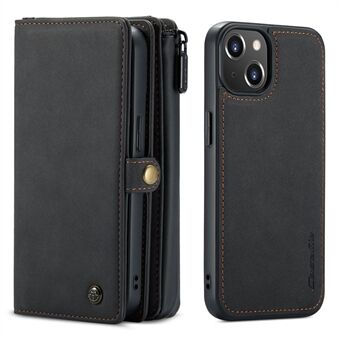 Stand 018 -sarjan mattapintainen monipaikkainen nahkainen lompakkoteline 2-in-1 irrotettava matkapuhelimen suojakuori iPhone 13 minille - Black