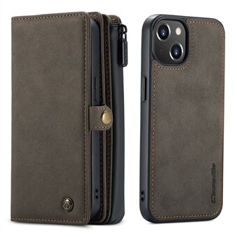 Stand 018 -sarjan mattapintainen monipaikkainen nahkainen lompakkoteline 2-in-1 irrotettava matkapuhelimen suojakuori iPhone 13 minille - Brown