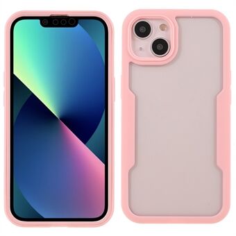 Irrotettava 2-in-1 Design putoamaton PET-näytönsuoja + akryylinen takapaneeli + TPU-runkoinen puhelinkuori iPhone 13 mini - Pink