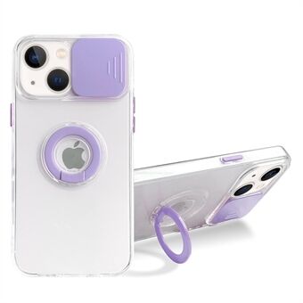 Värikäs muotoilu liukuva kameran suojarengas Ring Tyylikäs iskunkestävä pehmeä TPU + kova PC-hybridipuhelinkotelo iPhone 13 minille 5,4 tuumaa
