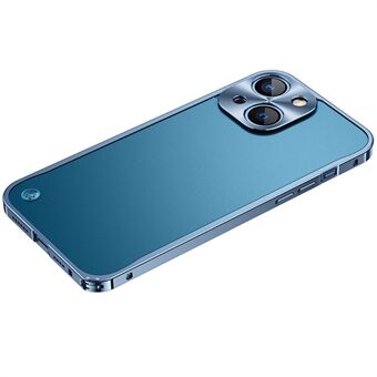 Putoamista estävä karkaistu lasi + metallihybridikotelo mattapintainen matkapuhelimen kuori iPhone 13 mini - Blue