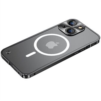 Karkaistu lasi + metallihybridi Scratch puhelinkuori Matta läpinäkyvä suojakuori, jossa on magneettinen langaton latausominaisuus iPhone 13 mini - Black