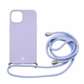 MOMAX ML Anti-drop täysin suojaava puhelinsuoja PLA Biohajoava puhelinkotelo kaulanauhalla iPhone 13 minille 5,4 tuumaa - violetti