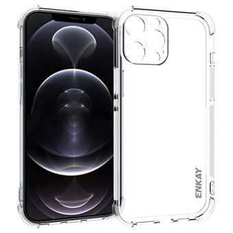 ENKAY Anti-Drop Ultra Clear TPU-suojakuori, jossa on liukuestenauha sivulla iPhone 13 Pro Max 6,7 tuumalle