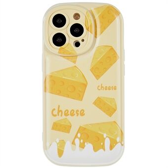 IPhone 13 Pro Max 6,7 tuuman puhelimen kannen söpö sarjakuva juustokuviotulostus neljän kulman turvatyynyn putoamisen estävä pehmeä TPU-takakotelo